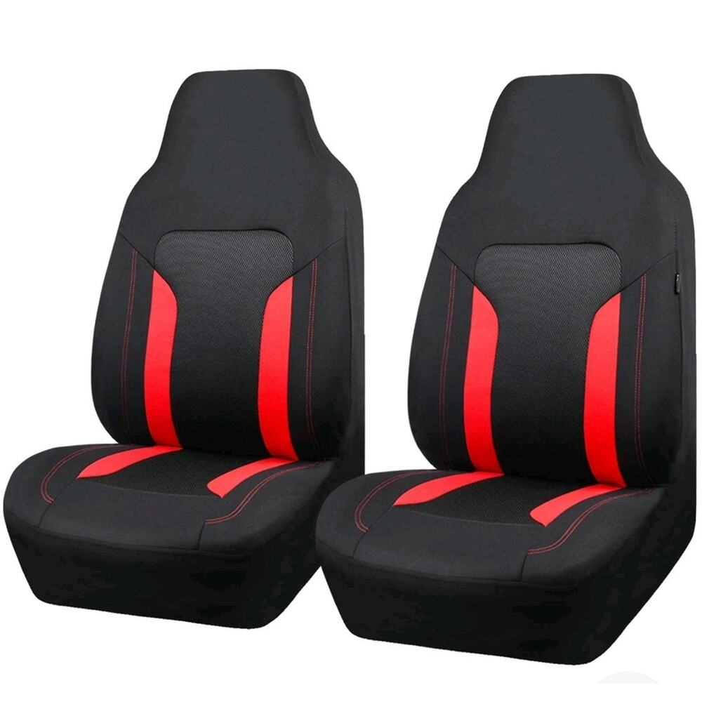12076 CAR GRAND Black/Red Bucket Car Seat Covers Breathable 3D Air Mesh-100